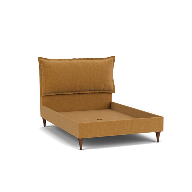 Orange Velvet King Size Bed Frame - Traditional Low End With Large Headboard In Stain Resistant Velvet - Lyndhurst Range - image 1