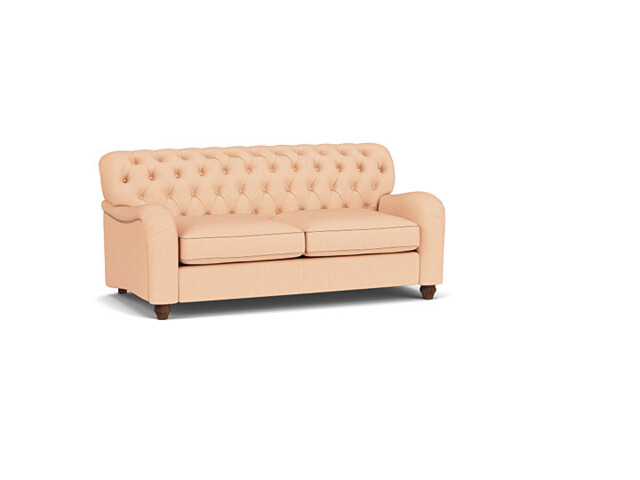 Pink Velvet 3 Seater Sofabed - Traditional Button Back Custom Sofa In Stain Resistant Velvet - Bakewell Range - image 1