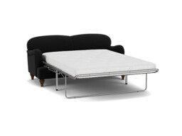 Black Velvet 3.5 Seater Sofabed - Traditional Fold Out Custom Sofa Bed In Easy Clean Velvet - Lincoln Range