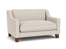 Cream Fabric Loveseat Armchair - Modern Snuggle Cuddler Custom Arm Chair - Banbury Range - thumbnail 1