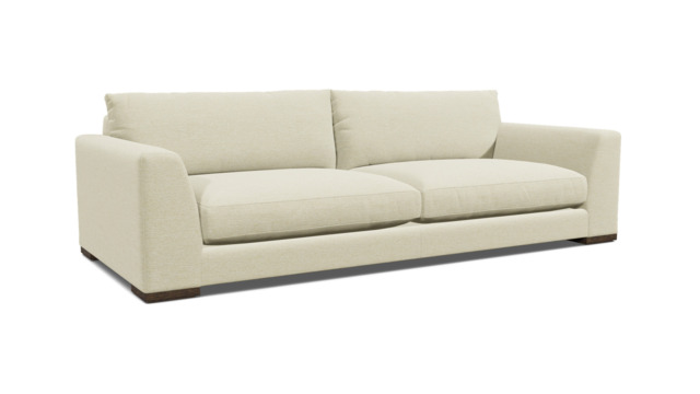 White Chenille 4 Seater Sofa - Modern Style Custom Sofa In Stain Resistant Chenille - Kingston Range - image 1