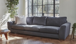 White Chenille 4 Seater Sofa - Modern Style Custom Sofa In Stain Resistant Chenille - Kingston Range - thumbnail 3