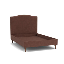 Purple Velvet Double Bed Frame - Traditional Low End With Large Headboard In Easy Clean Velvet - Avebury Range - thumbnail 1