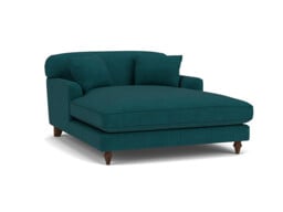 Darlings of Chelsea Galloway Stylish Teal Loveseat Chaise Day Bed - thumbnail 1