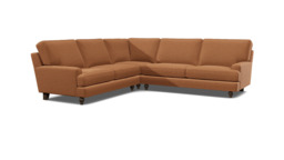 Orange Velvet 4 Seater Corner Sofa - Modern Style Custom Sofa In Stain Resistant Velvet - Whinfell Range
