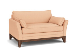 Pink Velvet Loveseat Armchair - Modern Snuggle Cuddler Custom Arm Chair In Stain Resistant Velvet - Exmouth Range