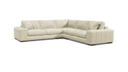 White Chenille 4 Seater Corner Sofa - Modern Style Custom Sofa In Stain Resistant Chenille - Epping Range