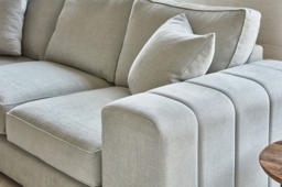 White Chenille 4 Seater Corner Sofa - Modern Style Custom Sofa In Stain Resistant Chenille - Epping Range - thumbnail 5