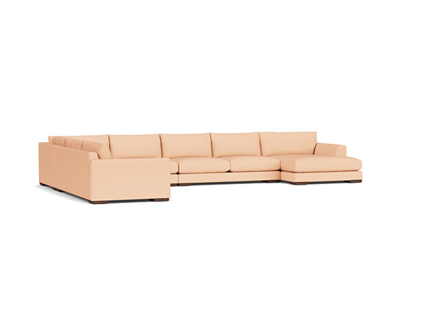 Pink Velvet U Shaped Sofa - Modren U Shape Corner Custom Sofa In Stain Resistant Velvet - Kingston Range - image 1