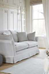 Cream Fabric 4 Seater Sofa - Traditional Large Custom Sofa Settee - Jude Range - thumbnail 3