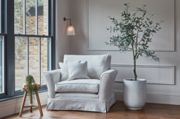 Cream Fabric 4 Seater Sofa - Traditional Large Custom Sofa Settee - Jude Range - thumbnail 4