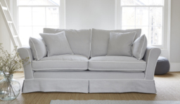 Cream Fabric 4 Seater Sofa - Traditional Large Custom Sofa Settee - Jude Range - thumbnail 2