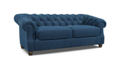 Blue Velvet 3.5 Seater Sofabed - Traditional Fold Out Custom Sofa Bed In Easy Clean Velvet - Wantage Range
