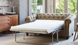 Blue Velvet 3.5 Seater Sofabed - Traditional Fold Out Custom Sofa Bed In Easy Clean Velvet - Wantage Range - thumbnail 5
