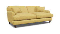 Yellow Velvet 3 Seater Sofa - Traditional Style Custom Sofa In Stain Resistant Velvet - Galloway Range - thumbnail 1