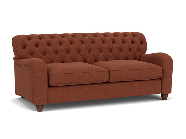 Red Velvet 3 Seater Sofa - Traditional Button Back Custom Sofa In Easy Clean Velvet - Bakewell Range - image 1