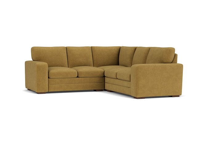 Yellow Velvet 2X2 Seater Corner Sofa - Modern Style Custom Sofa In Stain Resistant Velvet - Sloane Range - image 1