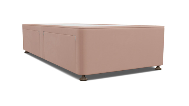 Pink Velvet Single Bed Divan - Modern Style Divan Base In Stain Resistant Velvet - Barnsley Range - image 1