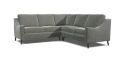 Grey 2 Seater Corner Sofa - Modern Style Fabric Luxury Premium Corner Sofa - Weymouth Range - thumbnail 1