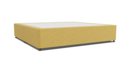 Yellow Velvet Emperor Size Bed Divan - Modern Style Divan Base In Stain Resistant Velvet - Barnsley Range