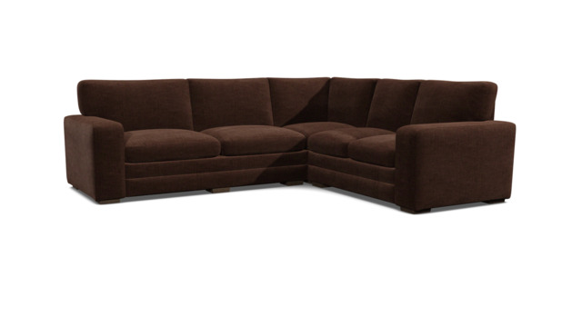 Brown Velvet 3X2 Seater Corner Sofa - Modern Style Custom Sofa In Easy Clean Velvet - Sloane Range - image 1