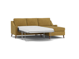 Mid-Century Weymouth 2 Seater Yellow Chaise Sofa Bed, 170+ Customisation Options, UK Crafted - Darlings of Chelsea - thumbnail 1