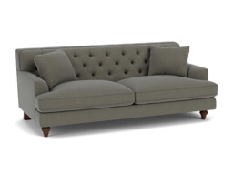 Grey Fabric 4 Seater Sofa - Traditional Button Back Custom Sofa In Easy Clean Fabric - Charnwood Range - thumbnail 1