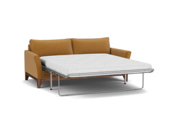 Orange Velvet 3.5 Seater Sofabed - Modern Fold Out Custom Sofa Bed In Stain Resistant Velvet - Exmouth Range - thumbnail 1