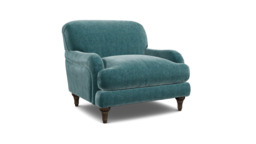 Teal Velvet Armchair - Traditional Accent Custom Arm Chair In Stain Resistant Velvet - Ryde Range