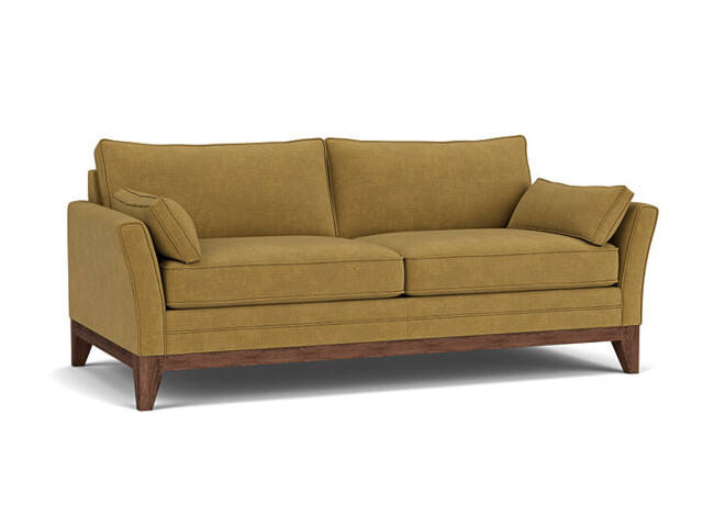 Yellow Velvet 3.5 Seater Sofa - Modern Style Custom Sofa In Stain Resistant Velvet - Exmouth Range - image 1