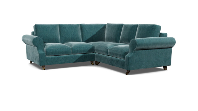 Teal 2 Seater Corner Sofa - Modern Style Fabric Luxury Premium Corner Sofa - Kendal Range - image 1