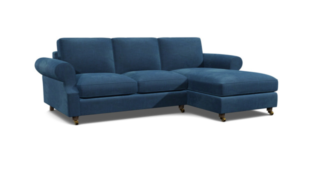 Blue 3 Seater Corner Sofa - Modern Style Fabric Luxury Premium Corner Sofa - Kendal Range - image 1