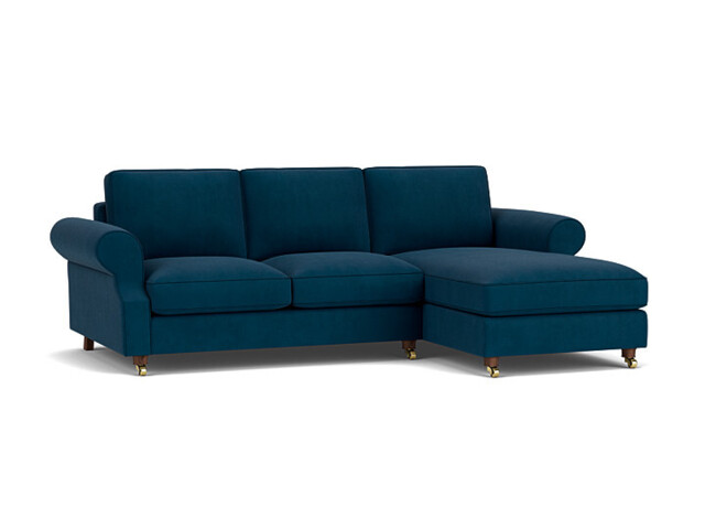 Blue 3 Seater Corner Sofa - Modern Style Fabric Luxury Premium Corner Sofa - Kendal Range - image 1