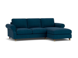 Blue 3 Seater Corner Sofa - Modern Style Fabric Luxury Premium Corner Sofa - Kendal Range
