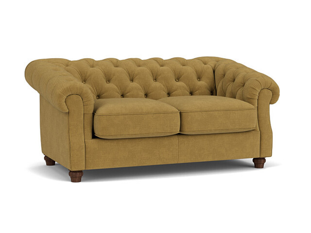 Yellow Velvet 2 Seater Sofa - Traditional Chesterfield Style Custom Sofa In Stain Resistant Velvet - Wantage Range - image 1