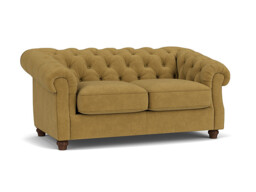 Yellow Velvet 2 Seater Sofa - Traditional Chesterfield Style Custom Sofa In Stain Resistant Velvet - Wantage Range - thumbnail 1