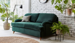 Brown Tan 3 Seater Leather Sofa -Modern Contemporary Style Medium Premium Top Grain Leather Sofa - Helston Range - thumbnail 2