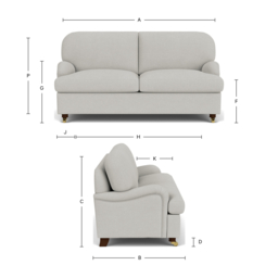 Brown Tan 3 Seater Leather Sofa -Modern Contemporary Style Medium Premium Top Grain Leather Sofa - Helston Range - thumbnail 3