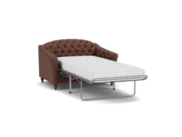 Purple Velvet Loveseat Armchair Sofabed - Traditional Style Single Chair Bed In Easy Clean Velvet - Payton Range - thumbnail 1