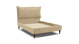 Cream Fabric King Size Bed Frame - Traditional Low End With Large Headboard - Lyndhurst Range - thumbnail 1