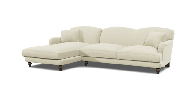 White 3 Seater Corner Sofa - Traditional Style Fabric Luxury Premium Corner Sofa - Evelyn Range - image 1