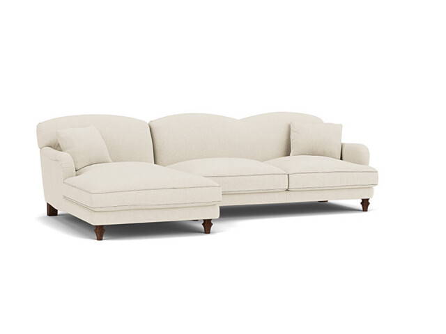 White 3 Seater Corner Sofa - Traditional Style Fabric Luxury Premium Corner Sofa - Evelyn Range - image 1