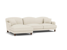 White 3 Seater Corner Sofa - Traditional Style Fabric Luxury Premium Corner Sofa - Evelyn Range