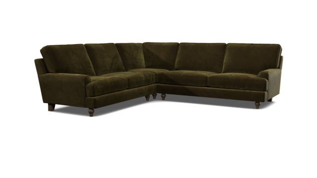 Green Linen 4 Seater Corner Sofa - Modern Style Custom Sofa - Whinfell Range - image 1