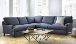 Green Linen 4 Seater Corner Sofa - Modern Style Custom Sofa - Whinfell Range - thumbnail 2