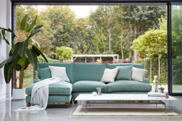 Green Linen 4 Seater Corner Sofa - Modern Style Custom Sofa - Whinfell Range - thumbnail 4