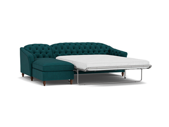 Sophisticated Payton Teal 3 Seater Versatile Chaise Sofa Bed, Deep Button Detailing and Customisable - Darlings of Chelsea - image 1