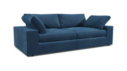 Blue Velvet 4 Seater Sofa - Modern Style Custom Sofa In Easy Clean Velvet - Purley Range