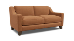 Orange Velvet 2 Seater Sofa - Modern Style Custom Sofa In Stain Resistant Velvet - Banbury Range - thumbnail 1
