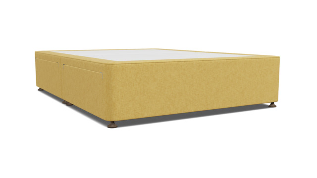 Yellow Velvet King Size Bed Divan - Modern Style Divan Base In Stain Resistant Velvet - Barnsley Range - image 1